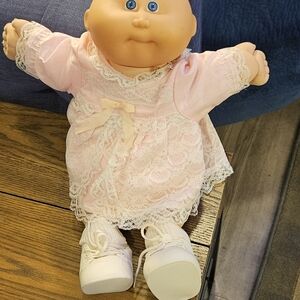 Adorable Pink Lace Doll with White Shoes